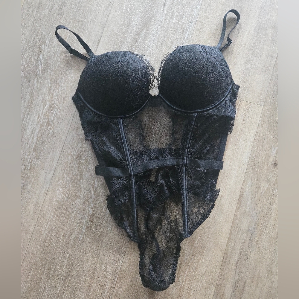 Elegant Black Lace Bodysuit